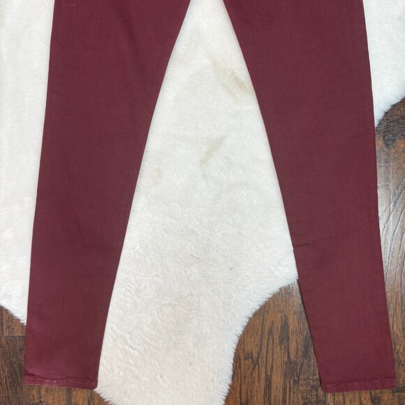 Fling Monkey Skinny Jeans 27 Burgundy Low-Rise Stretch Denim Jegging Women's - Picture 6 of 12